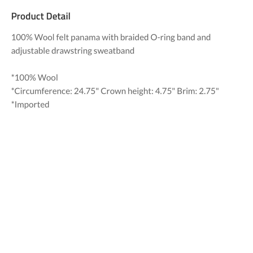 ❤️ 100% Wool felt panama with braided O-ring band hat - Picture 9 of 9